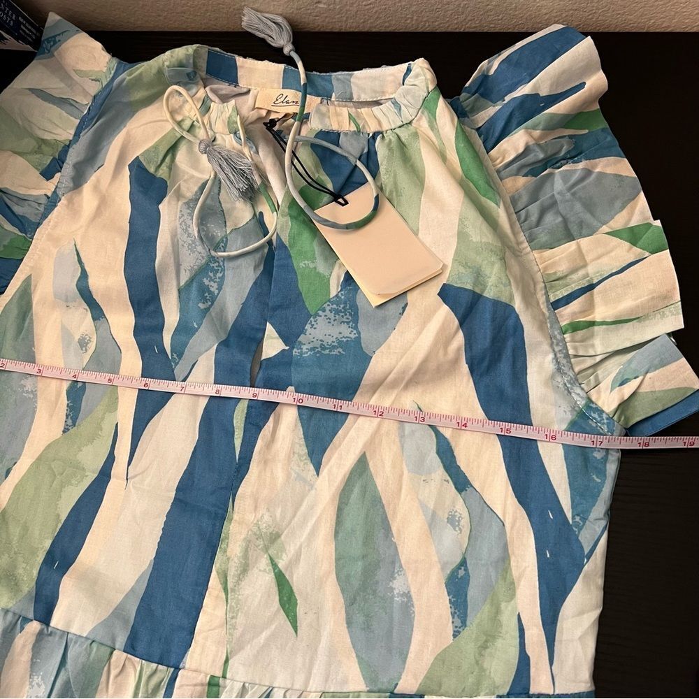 Elan Women’s Blue Green Ruffle Midi Dress Small NWT - Picture 13 of 13
